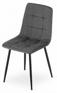 Tamno siva stolica od baršuna KARA s crnim nogama