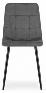 Tamno siva stolica od baršuna KARA s crnim nogama