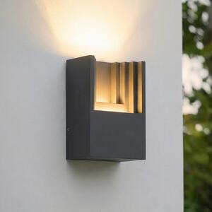 Lindby LED vanjska zidna svjetiljka Aurali, 1 žarulja, crna, IP65, Crno, Aluminij