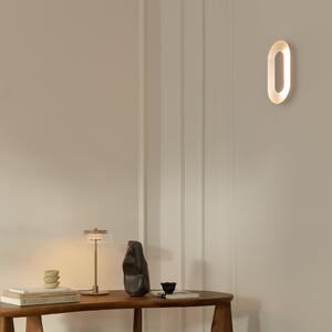 Nuura Aps LED zidna lampa Sasi, visina 29 cm, srebrna boja, metal, prigušiva, Metalik, Dnevni boravak/blagovaonica, Metal