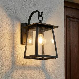 Lucande Xavon vanjska zidna svjetiljka, crna, lampa, E27, IP44, prigušiva, Crno, Aluminij