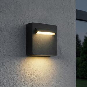 Lucande Joril vanjska zidna LED svjetiljka, 9,4 cm, crna, IP65, Crno, Aluminij