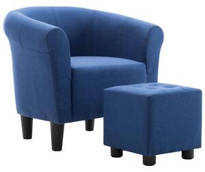 VidaXL 2-dijelni set fotelje i taburea od tkanine plavi
