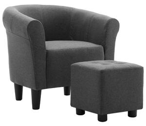 VidaXL 2-dijelni set fotelje i taburea od tkanine tamnosivi