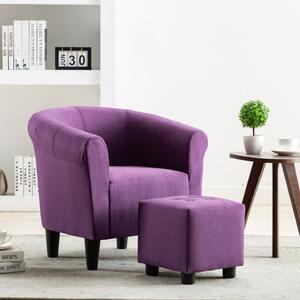 VidaXL 2-dijelni set fotelje i taburea od tkanine ljubičasti