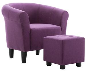 VidaXL 2-dijelni set fotelje i taburea od tkanine ljubičasti