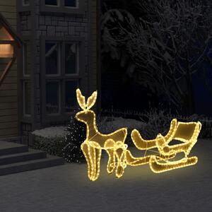 VidaXL Božićna rasvjeta sob i sanjke s mrežom i 432 LED žarulje
