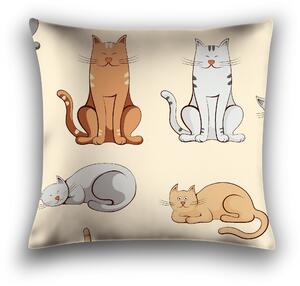 Ukrasna jastučnica COLORED CATS 40x50 cm, krem boje