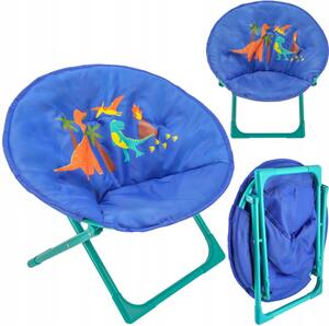 Dječja stolica za kampiranje plava s dinosaurima