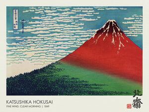 Reprodukcija Fine Wind, Clear Morning (Mt Fuji Japan) 1849, Katsushika Hokusai