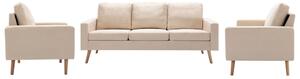 VidaXL 3-dijelni set sofa od tkanine krem