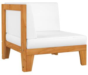 VidaXL Modularna kutna sofa i krem bijeli jastuci od bagremovog drva