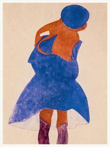 Reprodukcija Girl in a Blue Coat, Egon Schiele