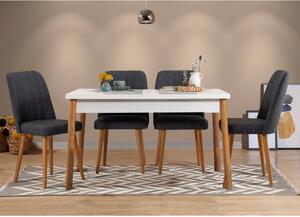 Woody Fashion Set stolova i stolica (5 komada), Atlantski bor Bijela boja Antracit, Costa 1053 - 1 AB