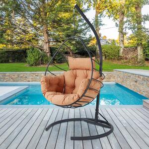 Floriane Garden Vrtna stolica za ljuljanje, antracit smeđa boja, Anka Askılı Bahçe Salıncağı - Cream
