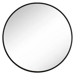 Moderno okruglo ogledalo za zid, obima 61cm, metalnog okvira crne boje