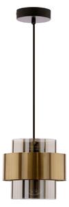 Crna viseća svjetiljka sa staklenim sjenilom ø 18 cm Spiega – Candellux Lighting