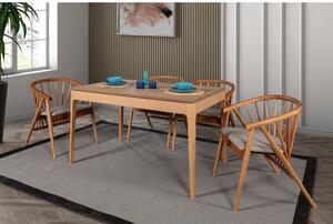 Woody Fashion Set rastezljivi stol za blagovaonicu i stolice (5 komada) GWEN