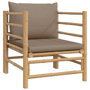 VidaXL Vrtna sofa od bambusa sa smeđesivim jastucima