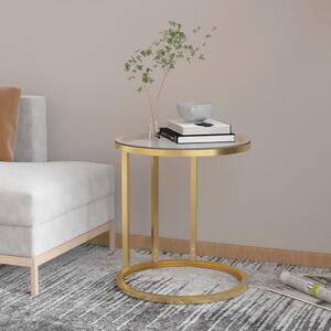 VidaXL Bočni stolić zlatni i prozirni 45 cm od kaljenog stakla