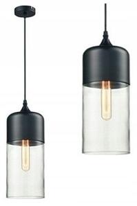 Staklena stropna svjetiljka Zenit B Black