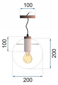 Lassi staklena privjesak Stropna svjetiljka Crna 20cm APP306-1CP