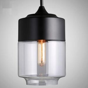 Staklena stropna svjetiljka Zenit C Black