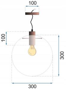 Staklena privjesak stropna svjetiljka Lassi Black 30 cm APP308-1CP