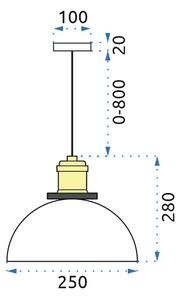 Staklena stropna svjetiljka Verto C