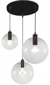 Stropna svjetiljka sa staklenim privjeskom Lassi Black 20+25+30 cm APP309-3C