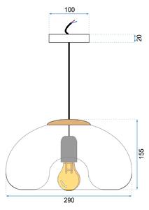 Stropna svjetiljka Privjesak Stakleno ogledalo APP323-1CP Zlato