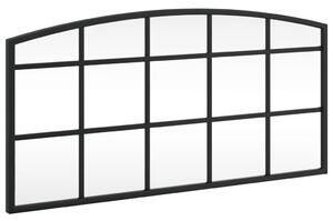 VidaXL Zidno ogledalo crno 60 x 30 cm lučno željezno