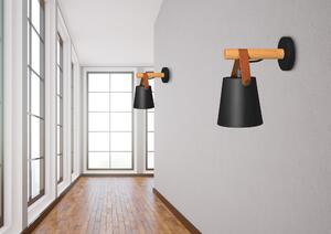 Zidni svjetiljka metalno drvena crna APP466-1W crna