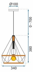 Stropna viseća svjetiljka geometrijska Loft APP679-1CP