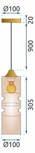 Viseća staklena stropna svjetiljka APP901-1CP zlatna