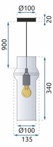 Viseća staklena stropna svjetiljka APP900-1CP tamna
