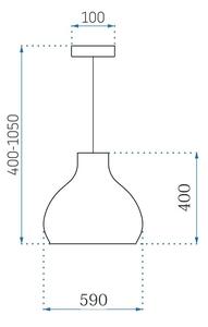 Natural App985-1CP Velika viseća stropna svjetiljka