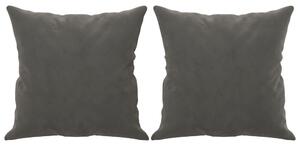 VidaXL Ukrasni jastuci 2 kom tamnosivi 40 x 40 cm baršunasti