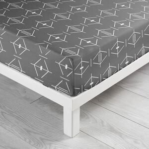 Tamno siva pamučna plahta s gumom 90x190 cm Aristide – douceur d'intérieur