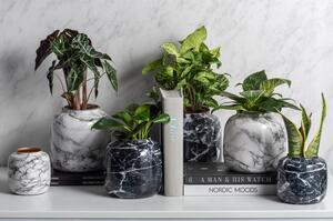 Crno-bijela željezna vaza PT LIVING Marble, visina 12,5 cm