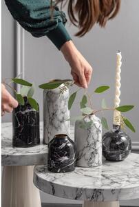Crno-bijela željezna vaza PT LIVING Marble, visina 20 cm