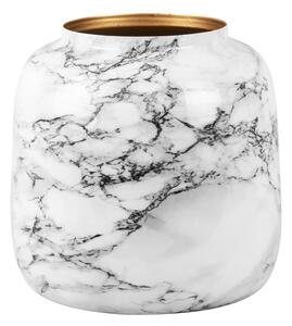 Bijelo-crna željezna vaza PT LIVING Marble, visina 12,5 cm