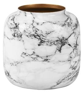 Bijelo-crna željezna vaza PT LIVING Marble, visina 19,5 cm