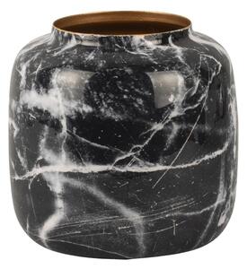 Crno-bijela željezna vaza PT LIVING Marble, visina 19,5 cm