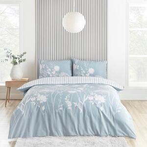 Bijela/plava posteljina za krevet za jednu osobu 135x200 cm Meadowsweet Floral – Catherine Lansfield