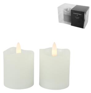 LED stupac vaza LYON 8 cm bijela, set 2 kom