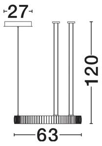 LAZURA LED LUSTER ZLATNA 74W IP20 3000K TRIAK PRIGUŠLJIVA NL9124111