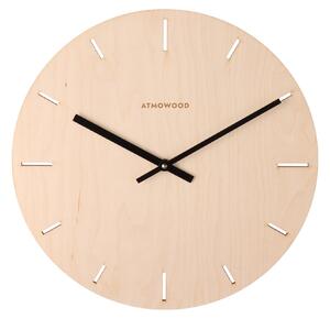 ATMOWOOD sat s indeksnim brojčanikom breza 34 cm - crne kazaljke