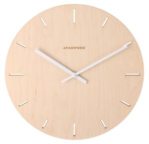 ATMOWOOD sat s indeksnim brojčanikom breza 34 cm - bijele kazaljke