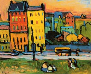 Reprodukcija Houses in Munich (1908), Wassily Kandinsky